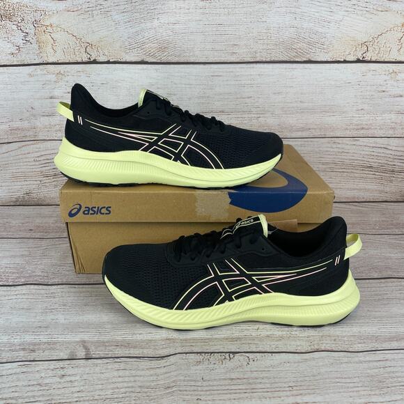 Asics Jolt 5 Womens Sz 10 Running Shoes Black Huddle Yellow - Picture 1 of 11